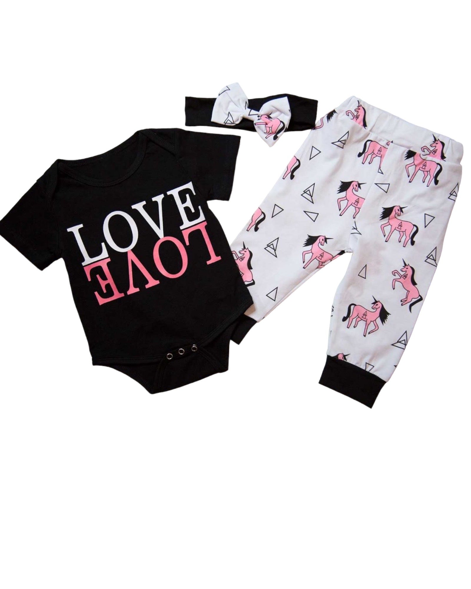 Love And Unicorn Outfit With Matching Headband.