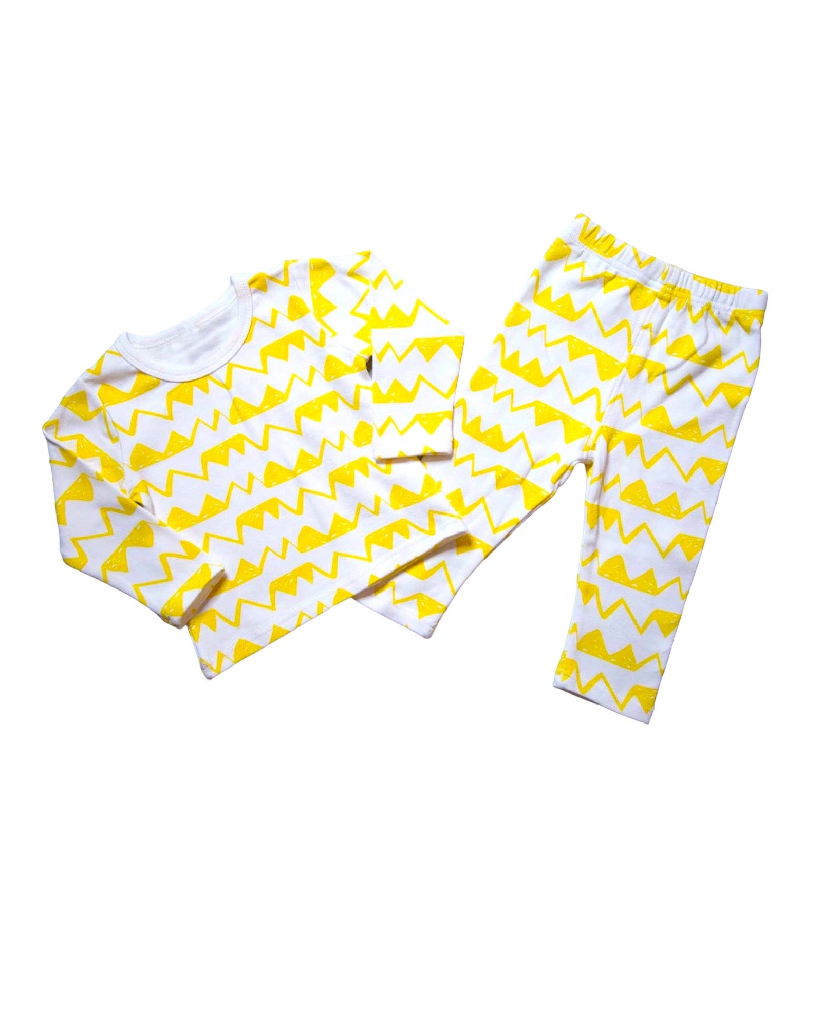Yellow And White 2 Piece Pajama Set
